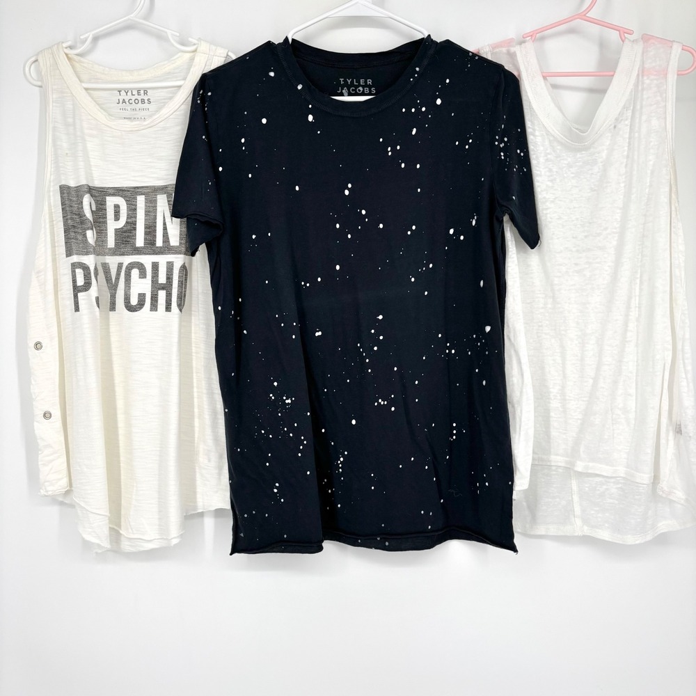 LOT OF 3 Tyler Jacobs Feel the Piece XS/S Tank Tee Spin Psycho Made in USA‎